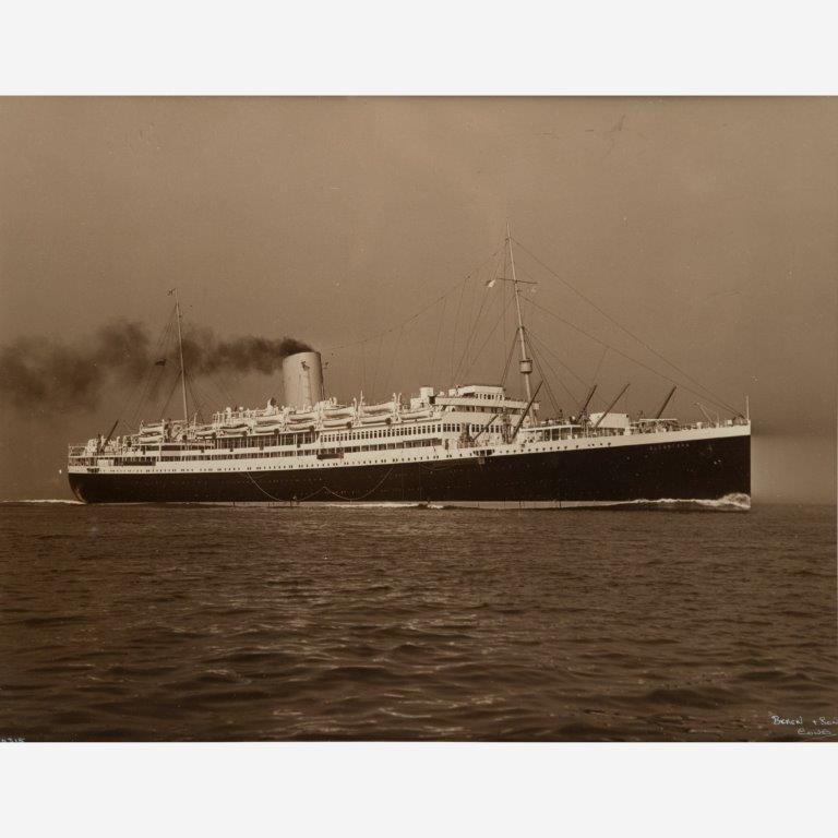 A pair of Beken of Cowes Albumen Photos of the SS Andes and SS Antares leaving Southampton Port.