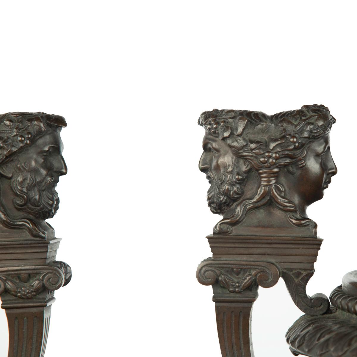 19th Century A pair of Belgian bronze urns by Luppens, Brussels For Sale