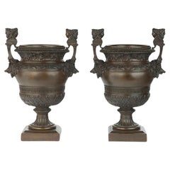 Antique A pair of Belgian bronze urns by Luppens, Brussels