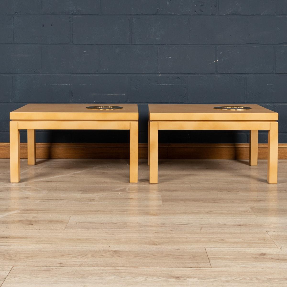 A Pair Of Belgian Lacquered Wood & Agate Side Tables By Willy Daro, c.1970 For Sale 4