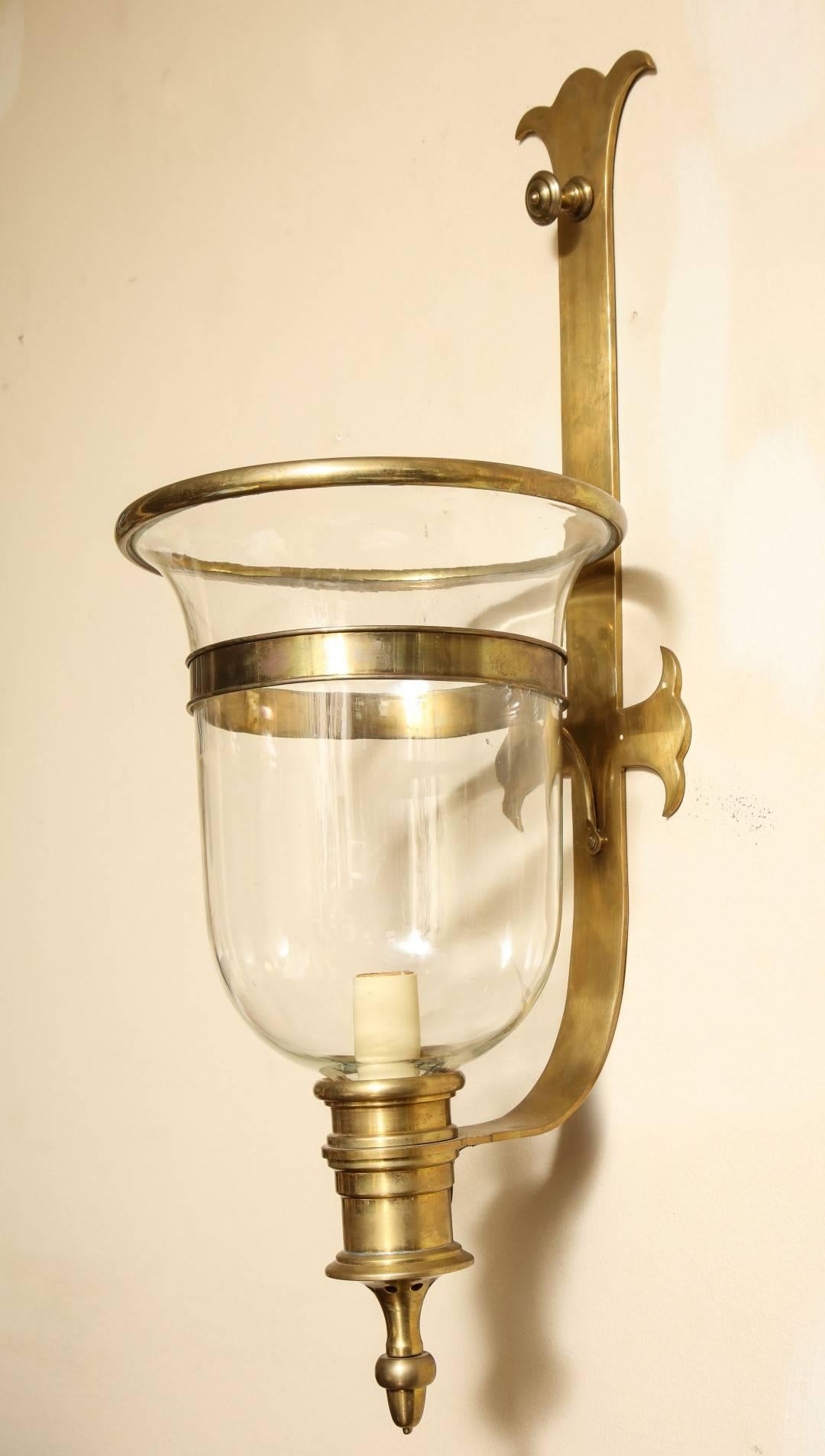 Pair of Bell Jar Brass Sconces by Chapman 3