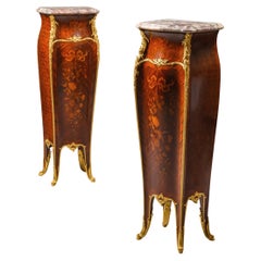 A Pair Of Belle Epoque Marquetry Pedestals, By François Linke, Paris
