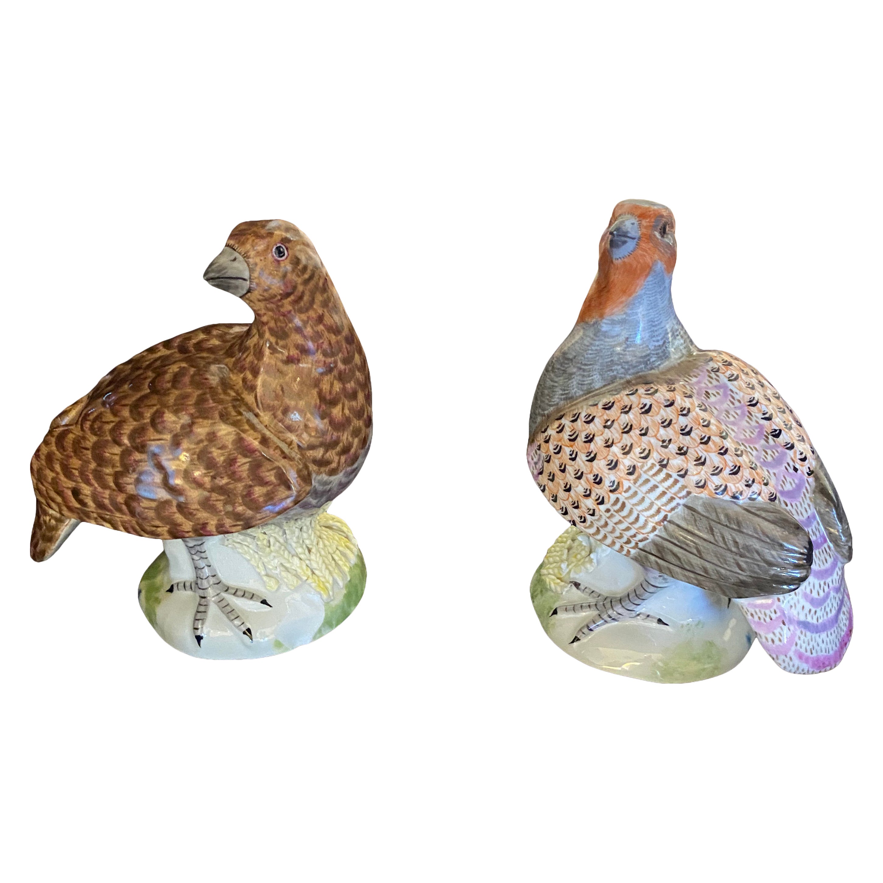 Paire de figurines de quil de la Belle Epoque attribuées à Edme Samson, en parfait état. en vente