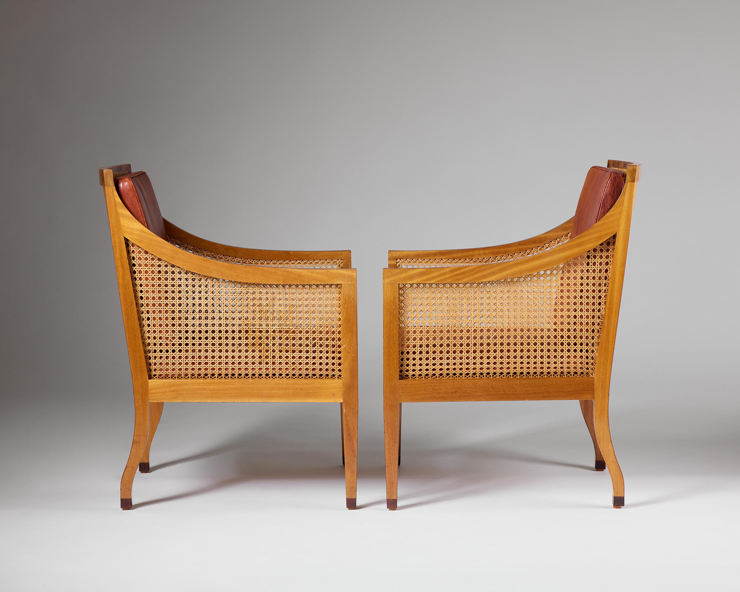 Paire de chaises Bergère conçues par Kaare Klint pour Rud Rasmussen. en vente 1