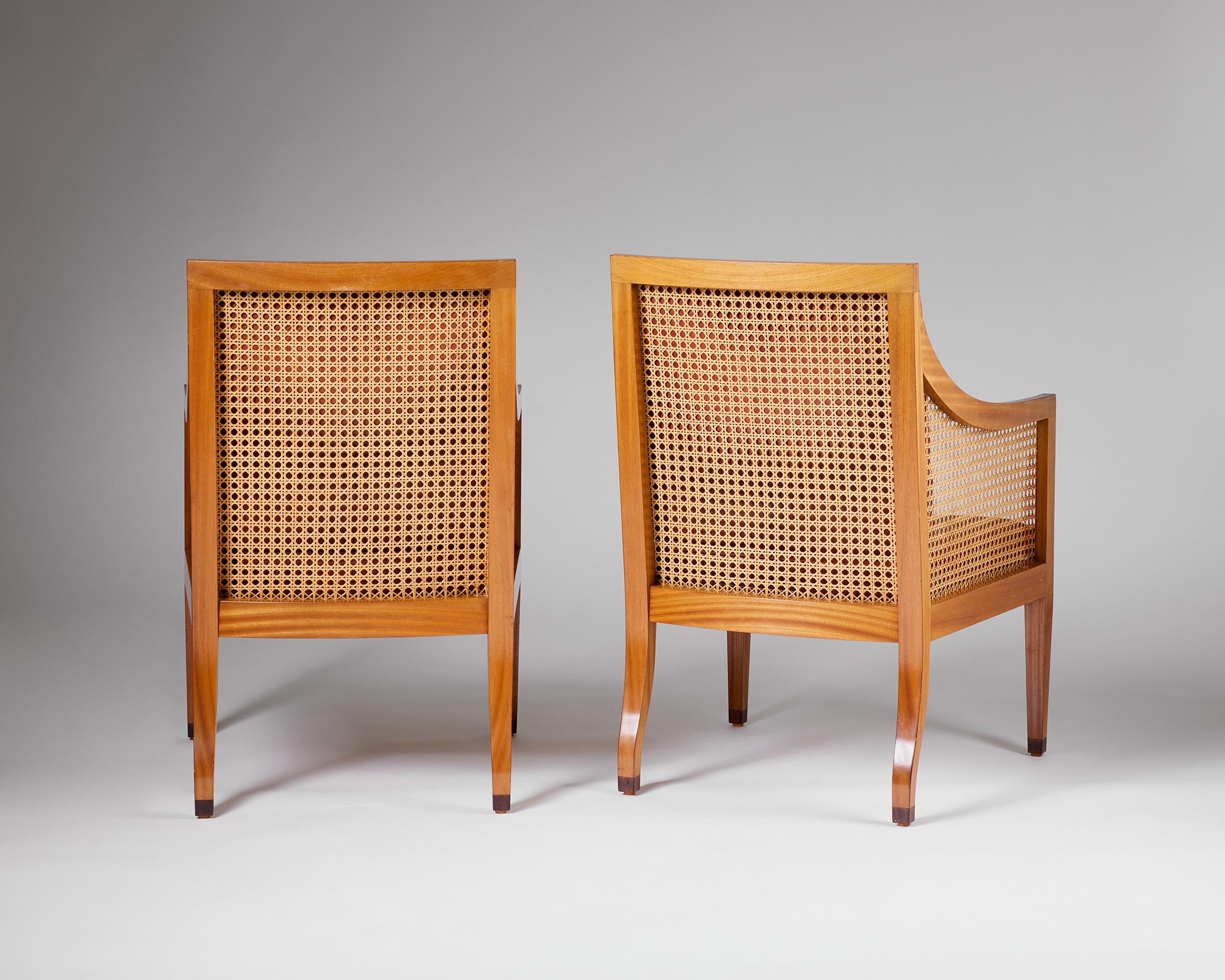 Paire de chaises Bergère conçues par Kaare Klint pour Rud Rasmussen. en vente 2