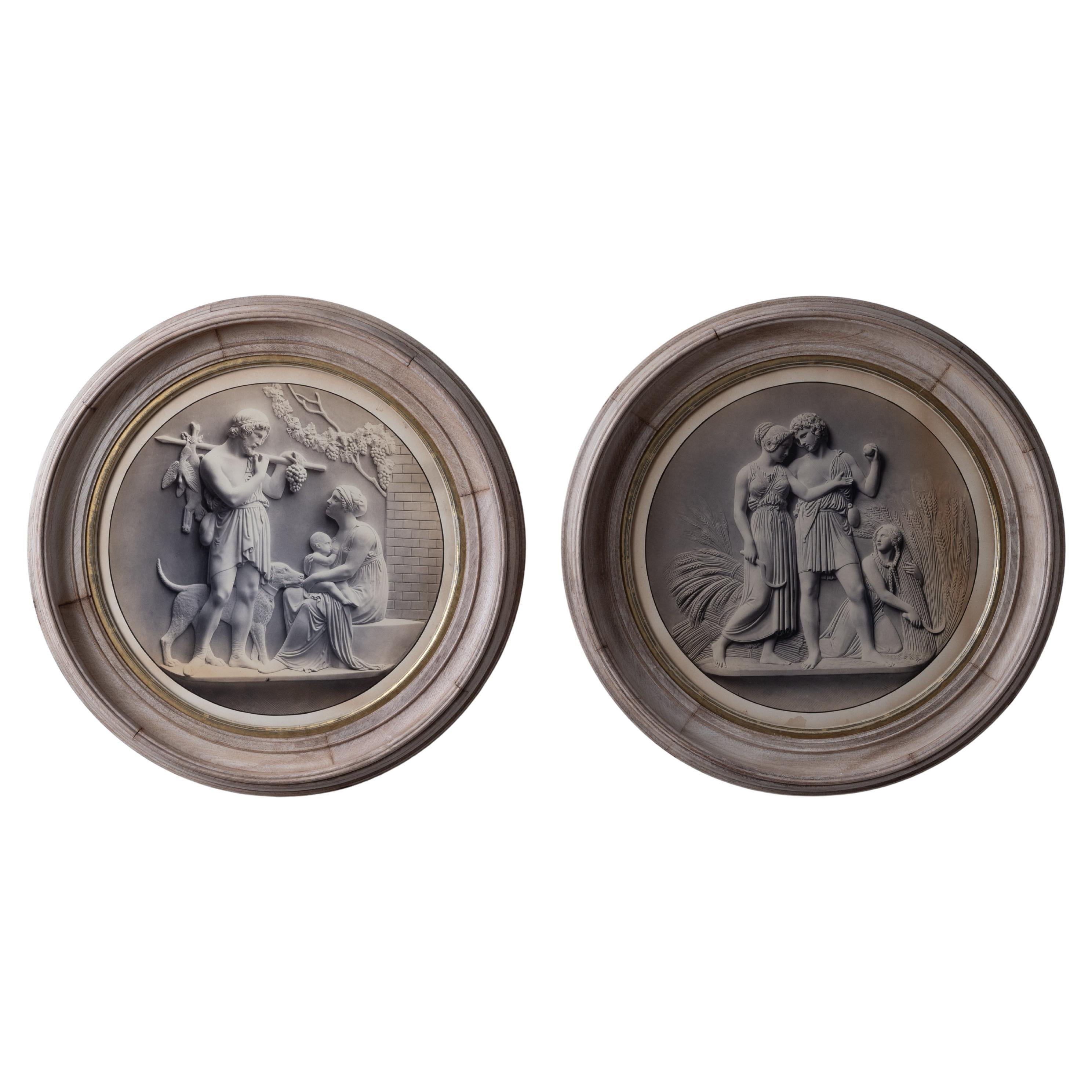 Pareja de medallones de Bertel Thorvaldsen, c.1890