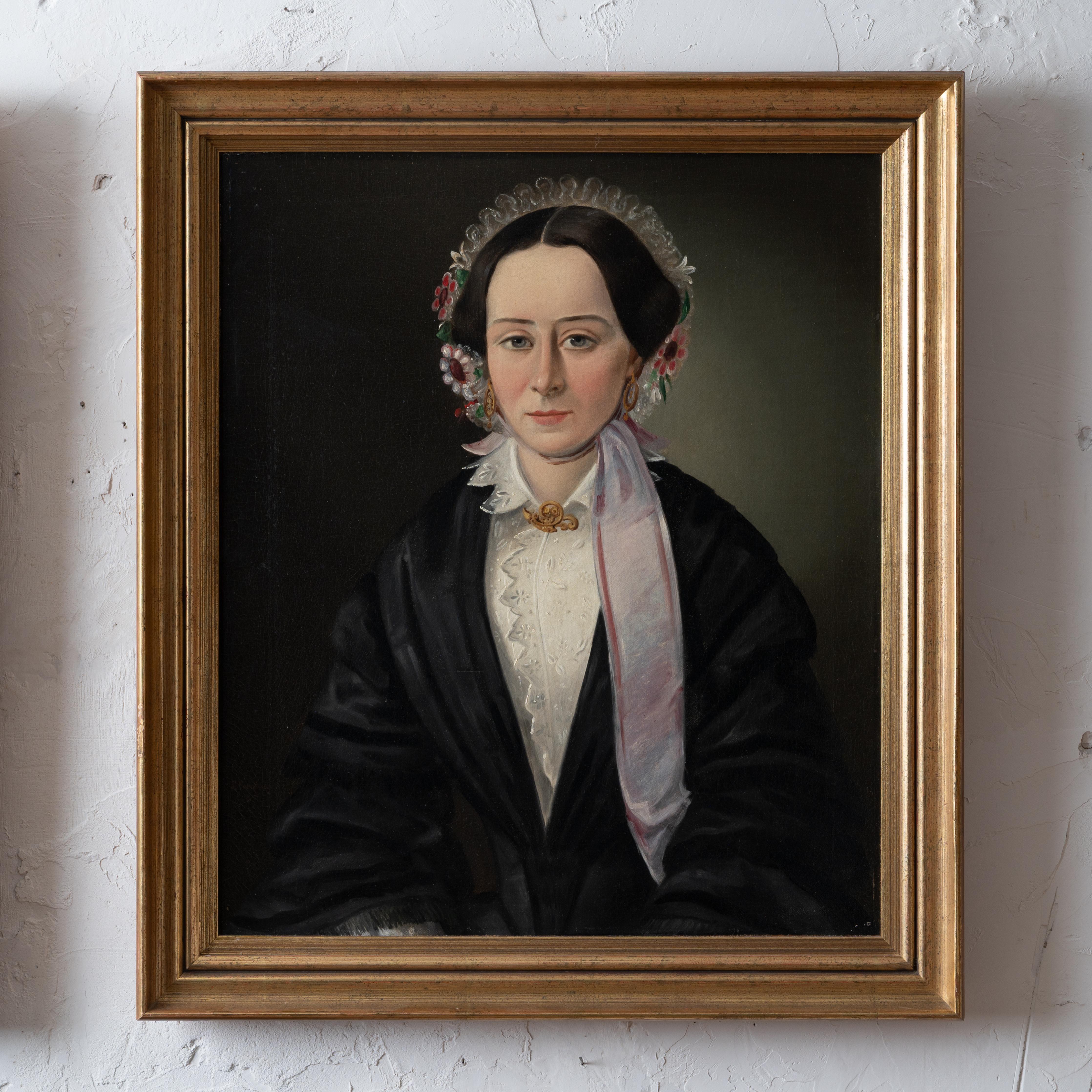 Tela Coppia di ritratti Biedermeier, 1840 ca. in vendita