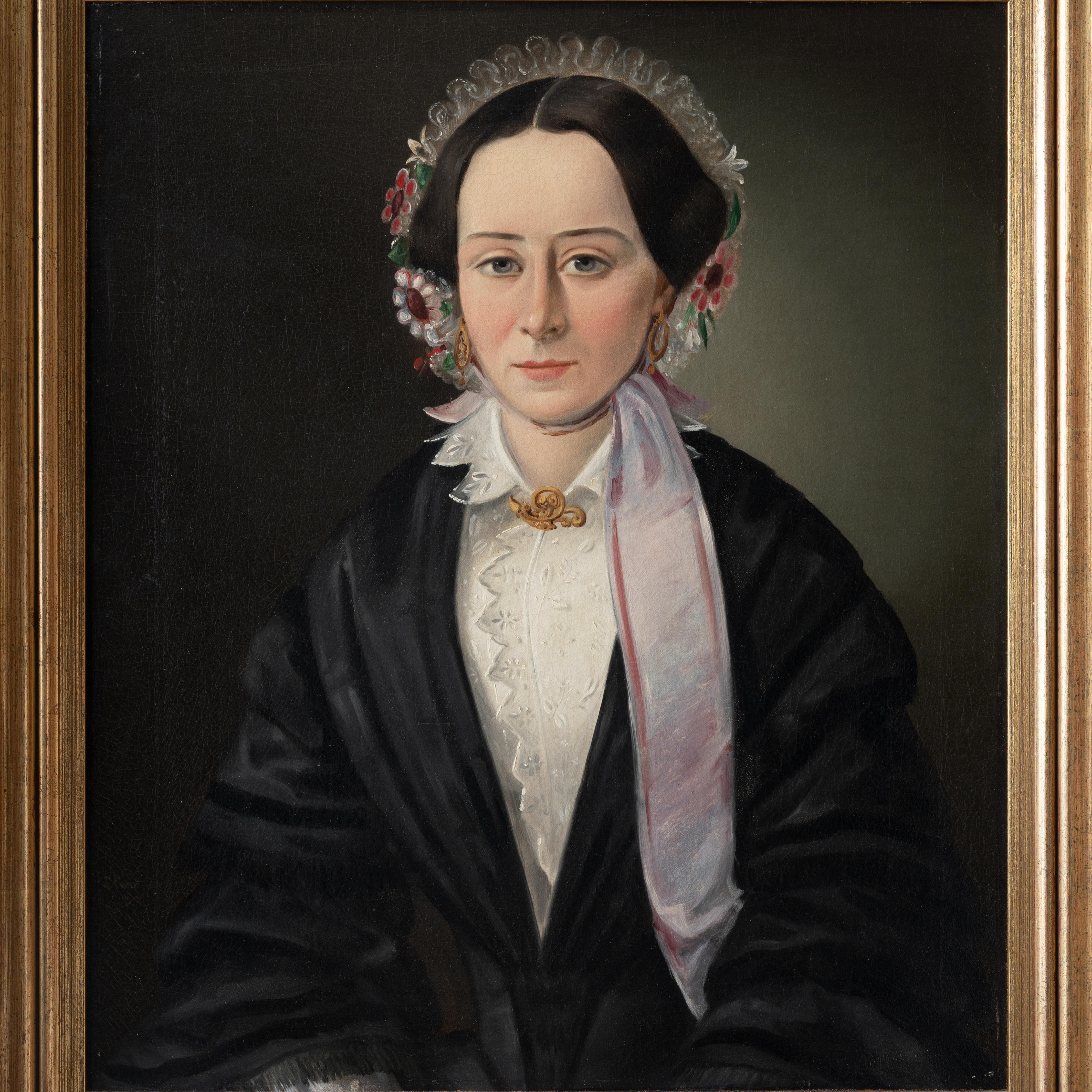 Coppia di ritratti Biedermeier, 1840 ca. in vendita 2