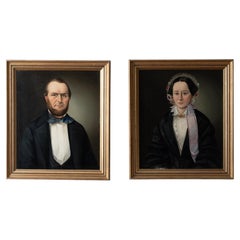 Ein Paar Biedermeier-Porträts, um 1840, Paar