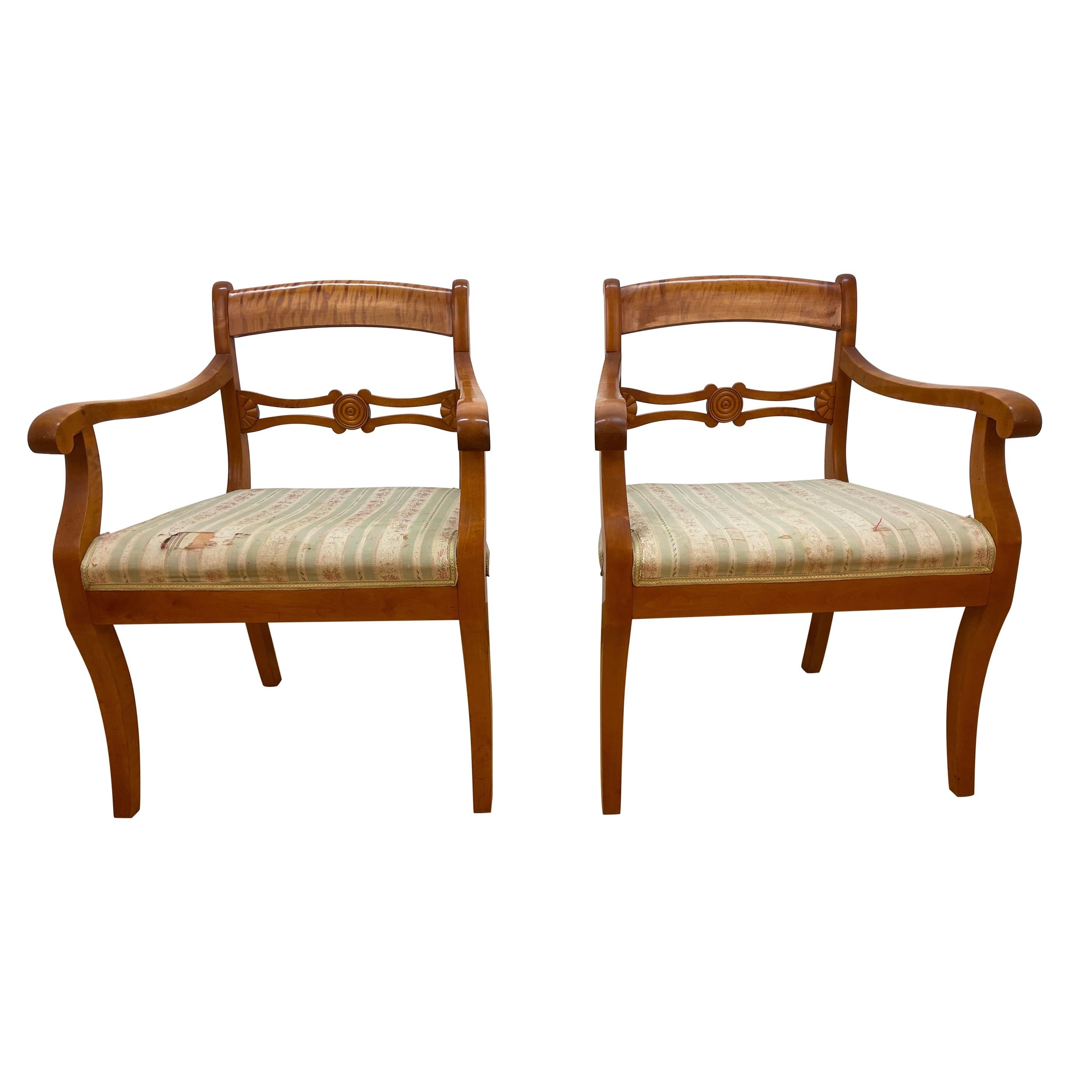 Pair of Biedermeier Salon Chairs