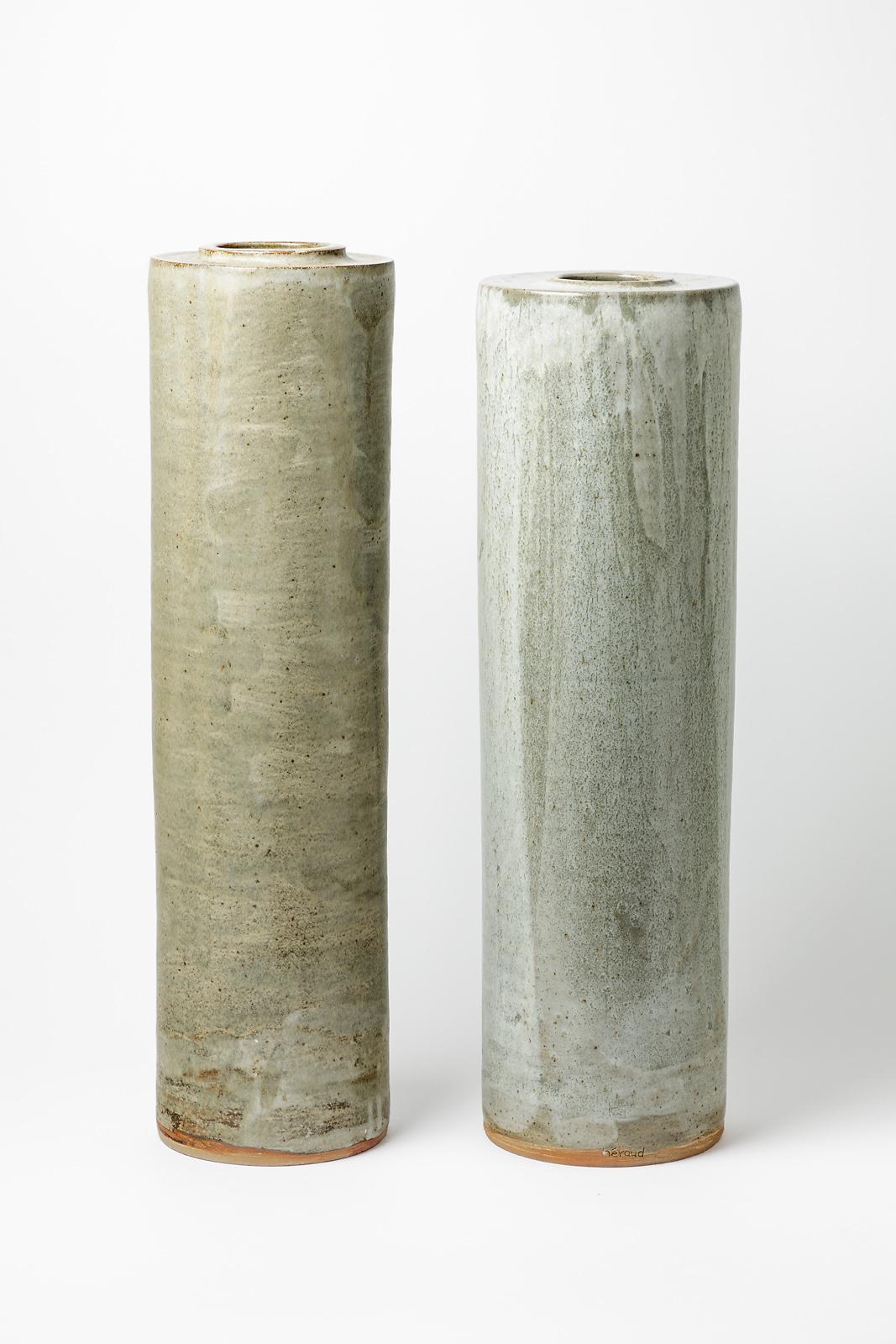 Beaux-Arts Paire de grands vases en céramique de Robert The Theaud, vers 1970-1980 en vente