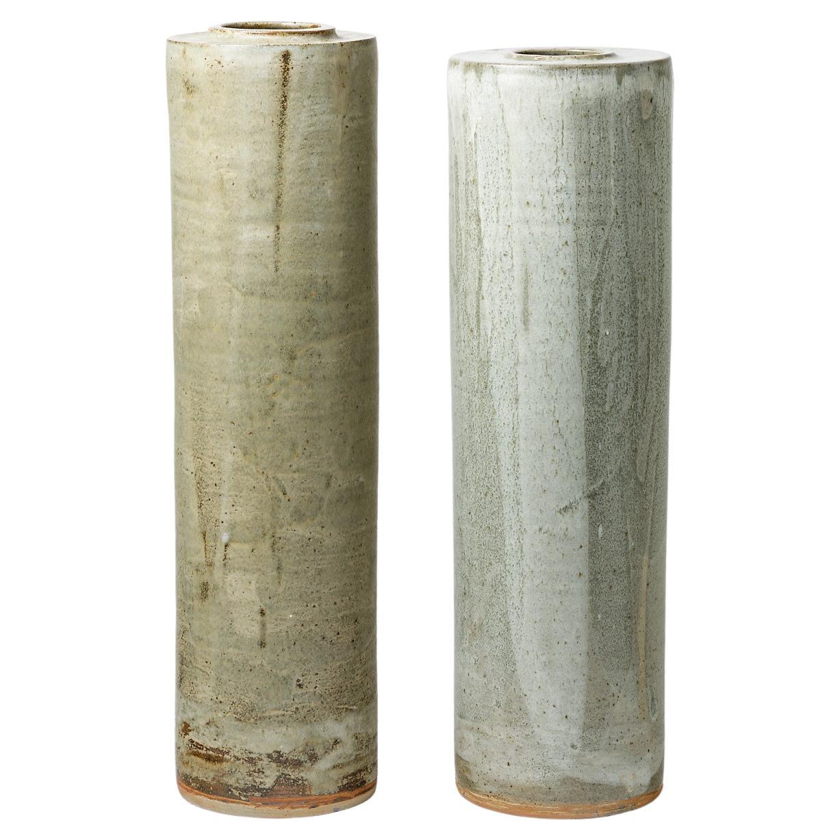 Pair of Big Ceramic Vases by Robert Heraud, circa 1970-1980 For Sale
