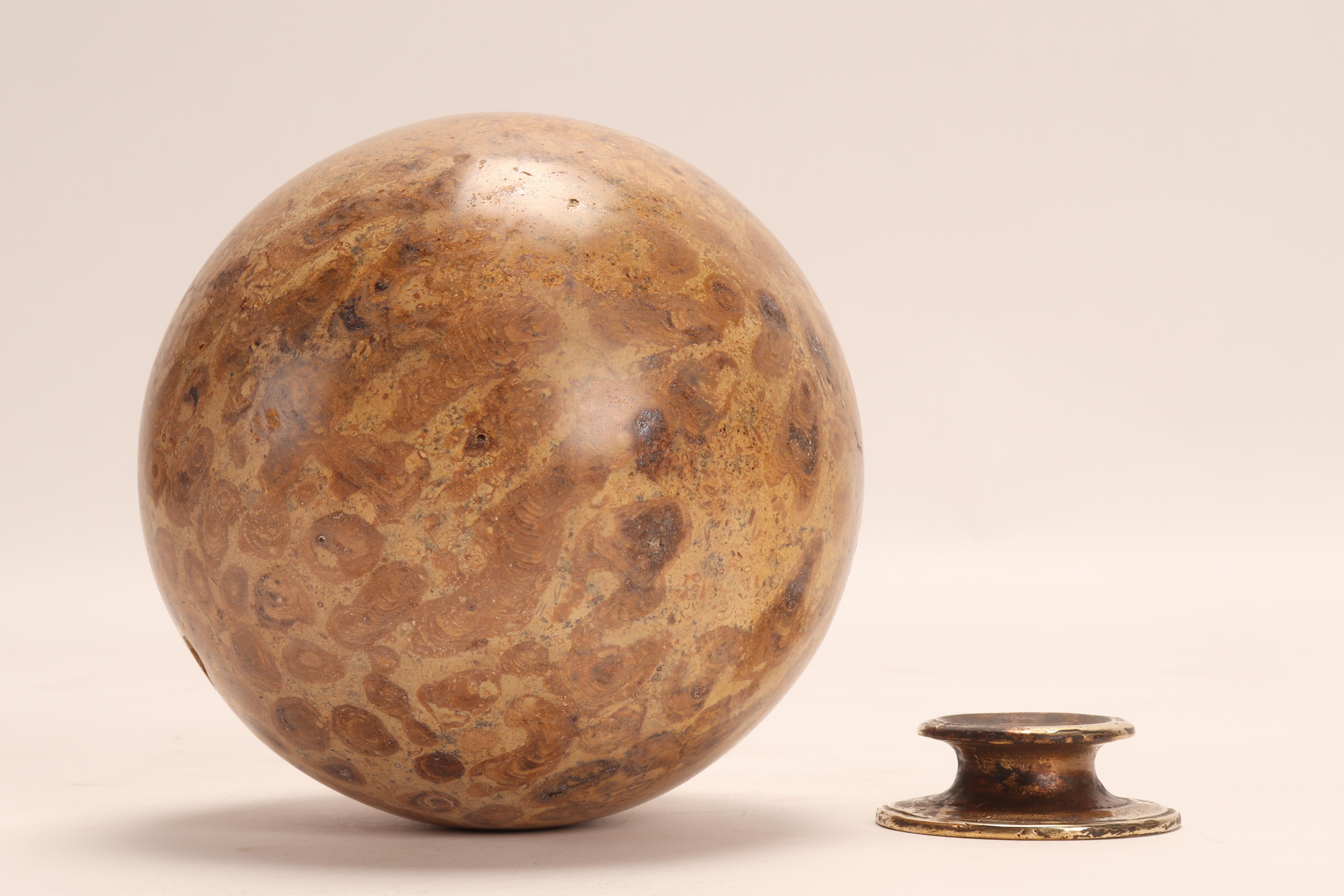 19th Century Pair of Big Fossil Coral Stone Spheres, Italy, 1870