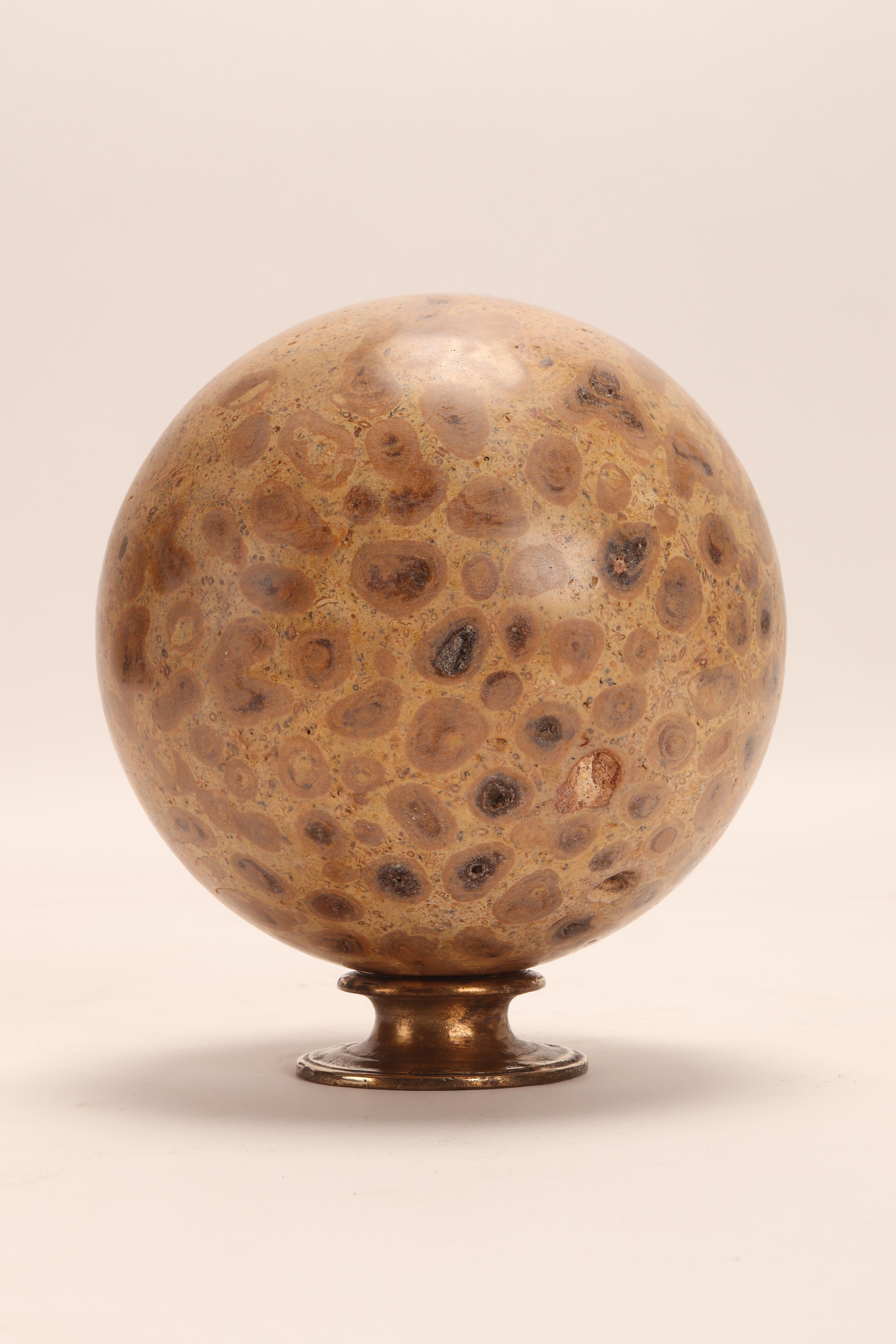Pair of Big Fossil Coral Stone Spheres, Italy, 1870 1