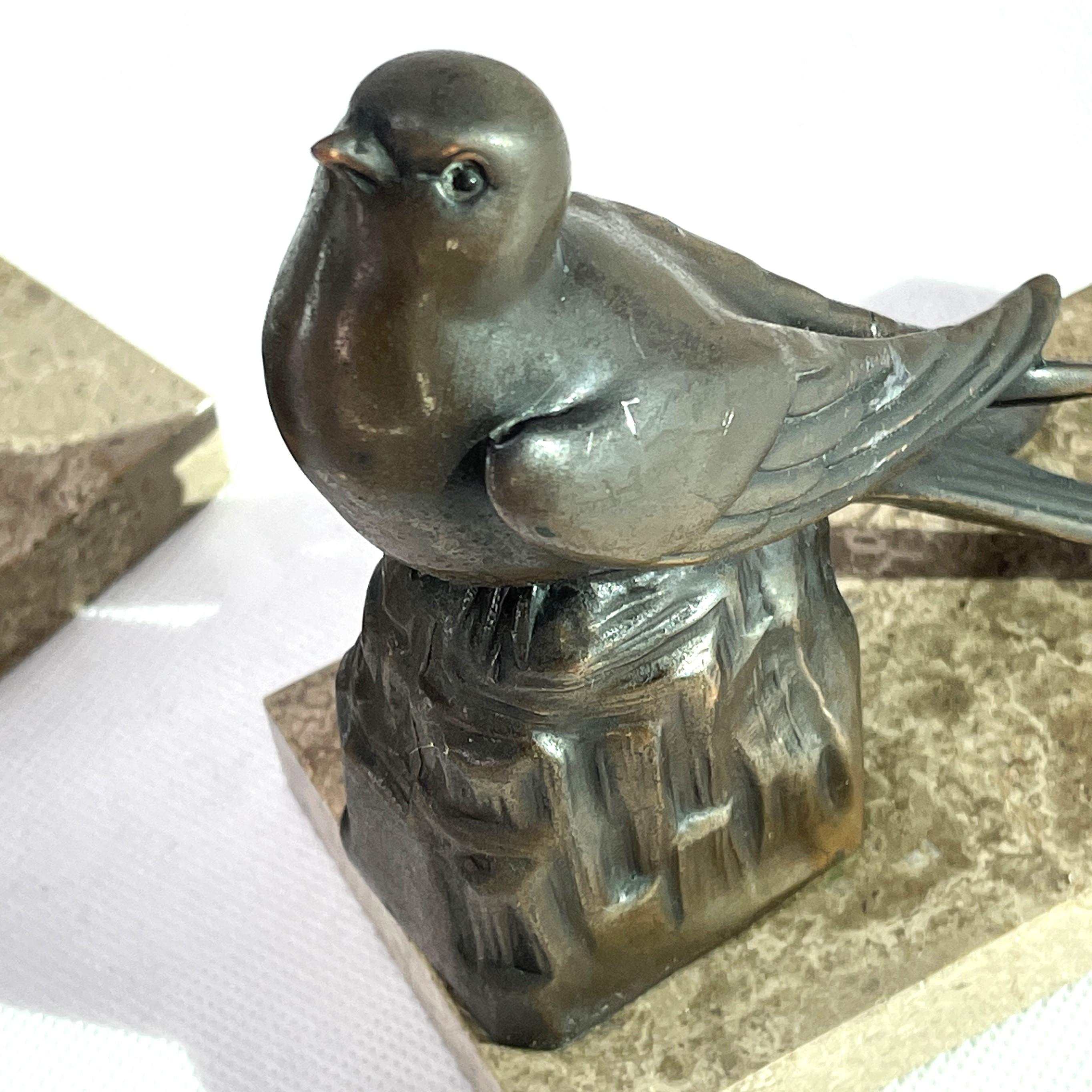 French a pair of bird bookends ART DECO, 1930s For Sale