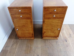 Pair of Bird's-Eye Maple Bedside Cabinets
