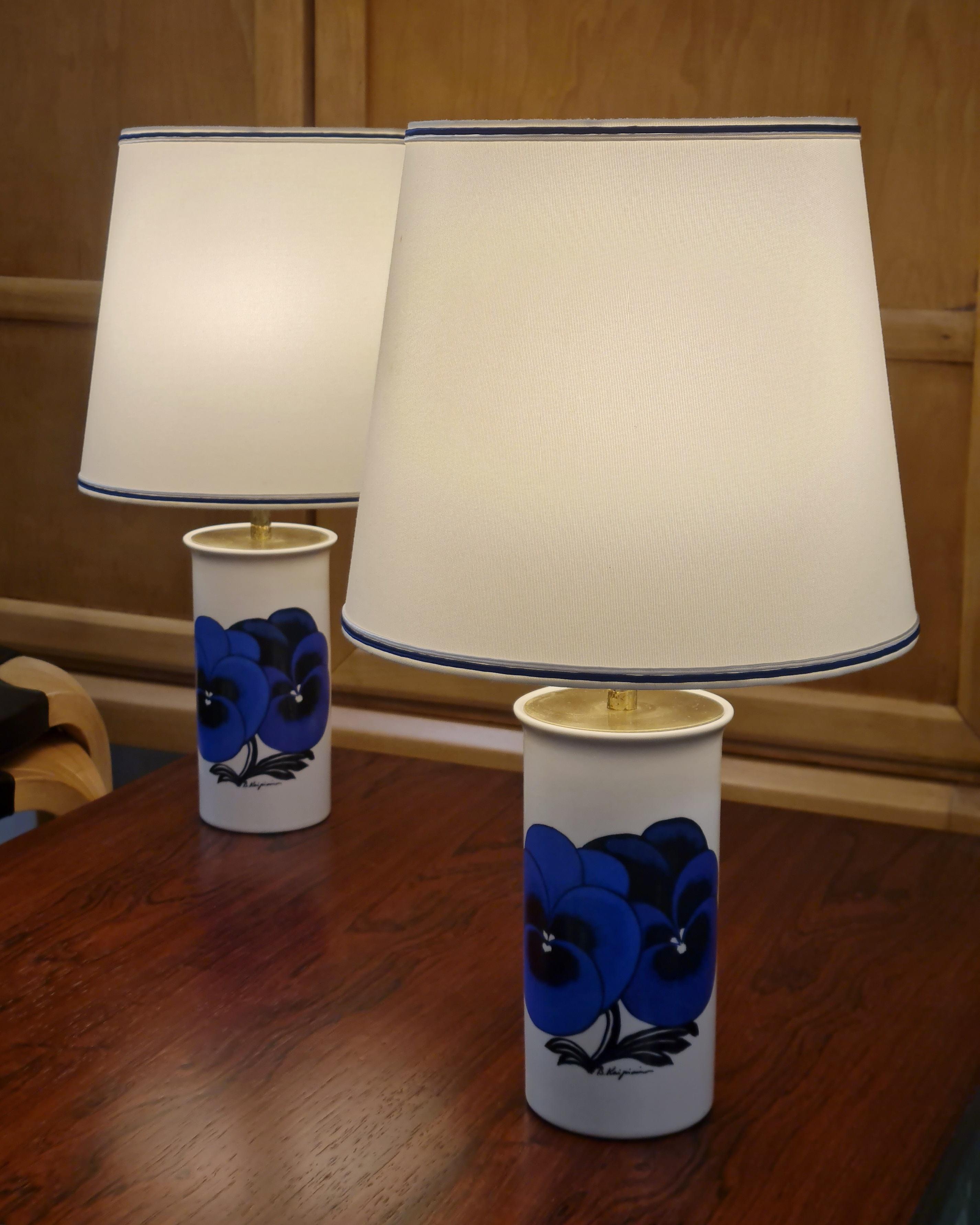 A Pair of Birger Kaipiainen Table Lamps, Arabia 1980s For Sale 3