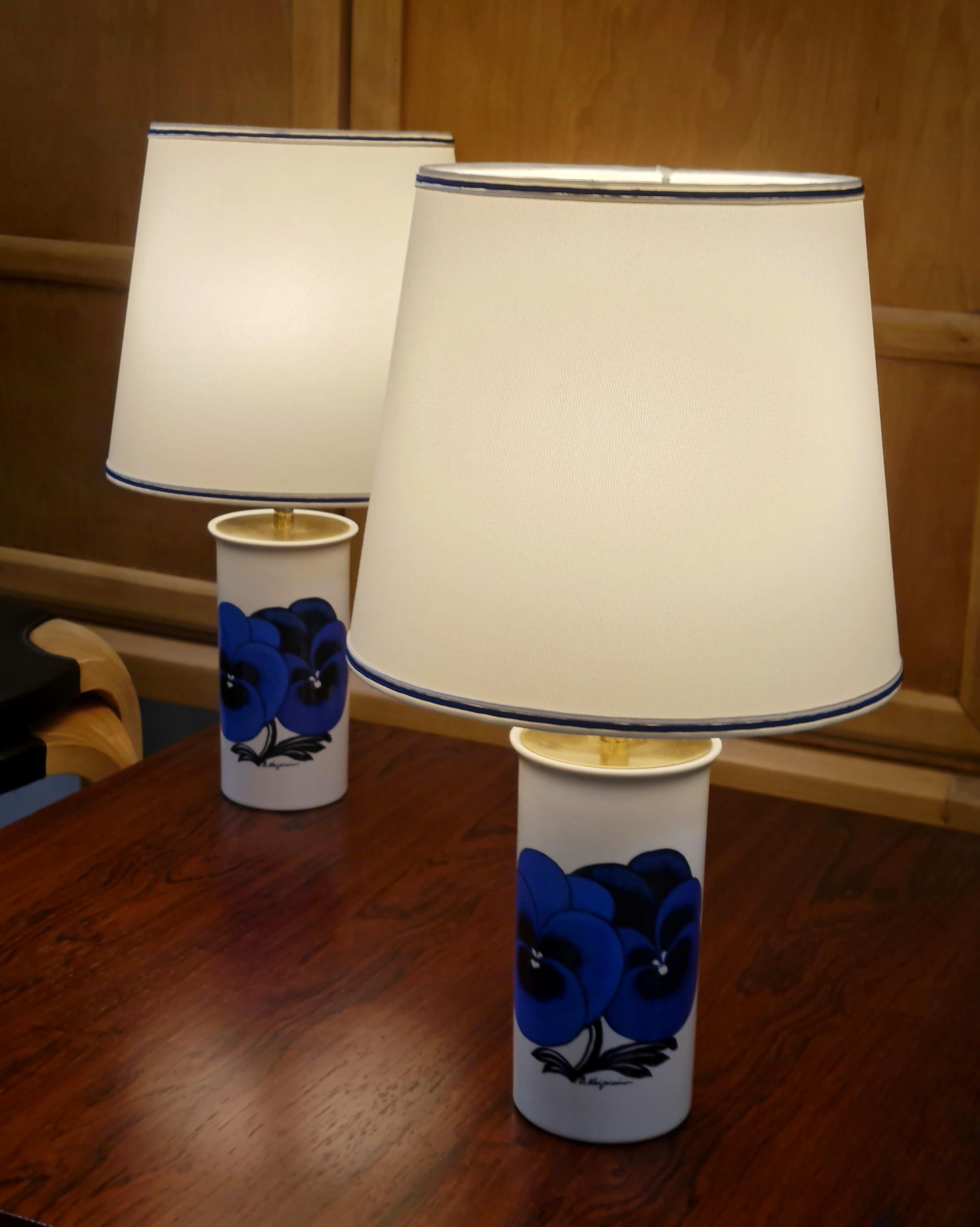 Scandinavian Modern A Pair of Birger Kaipiainen Table Lamps, Arabia 1980s For Sale