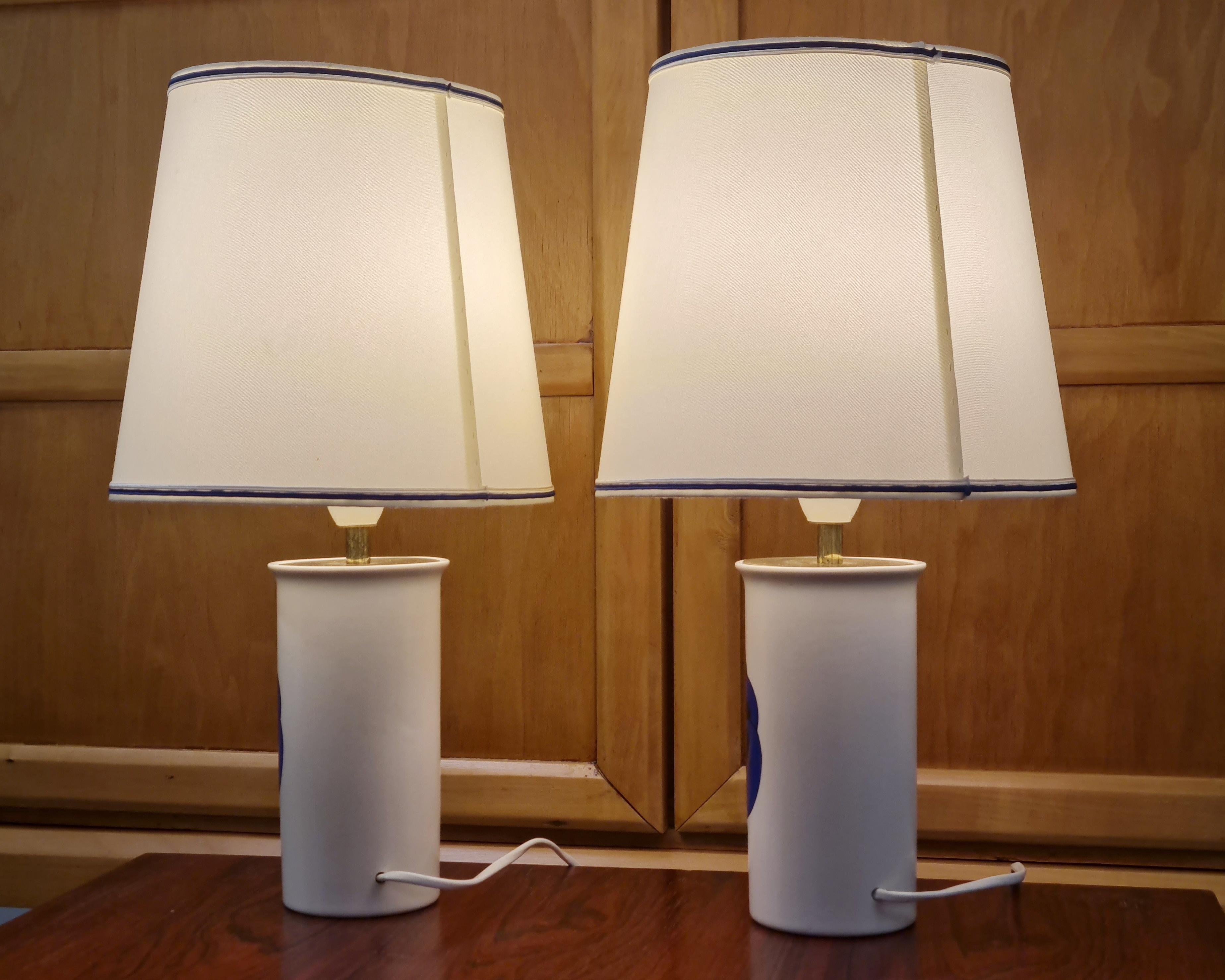 Late 20th Century A Pair of Birger Kaipiainen Table Lamps, Arabia 1980s For Sale