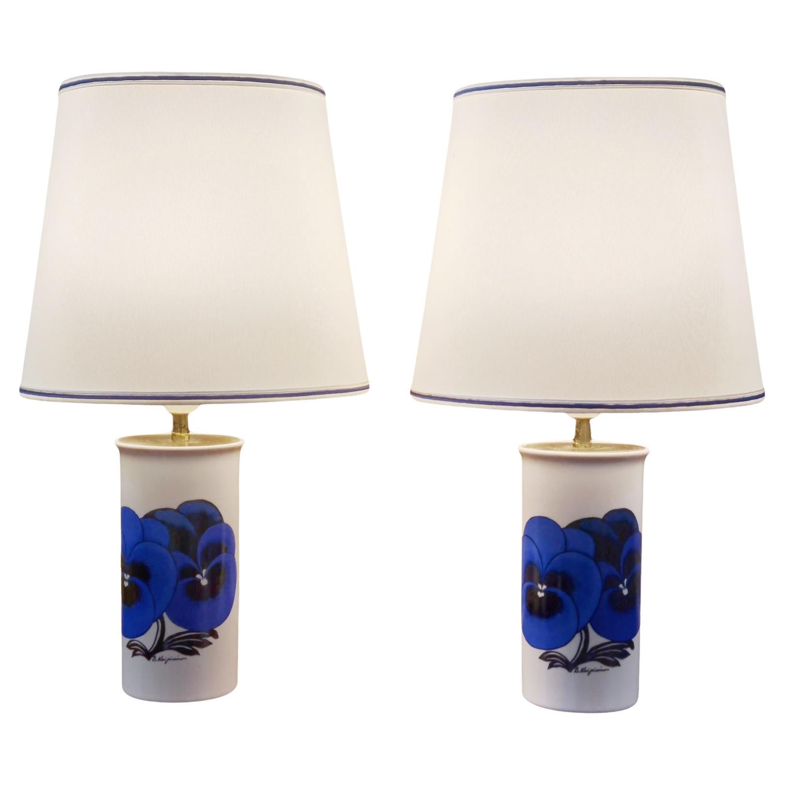 A Pair of Birger Kaipiainen Table Lamps, Arabia 1980s For Sale