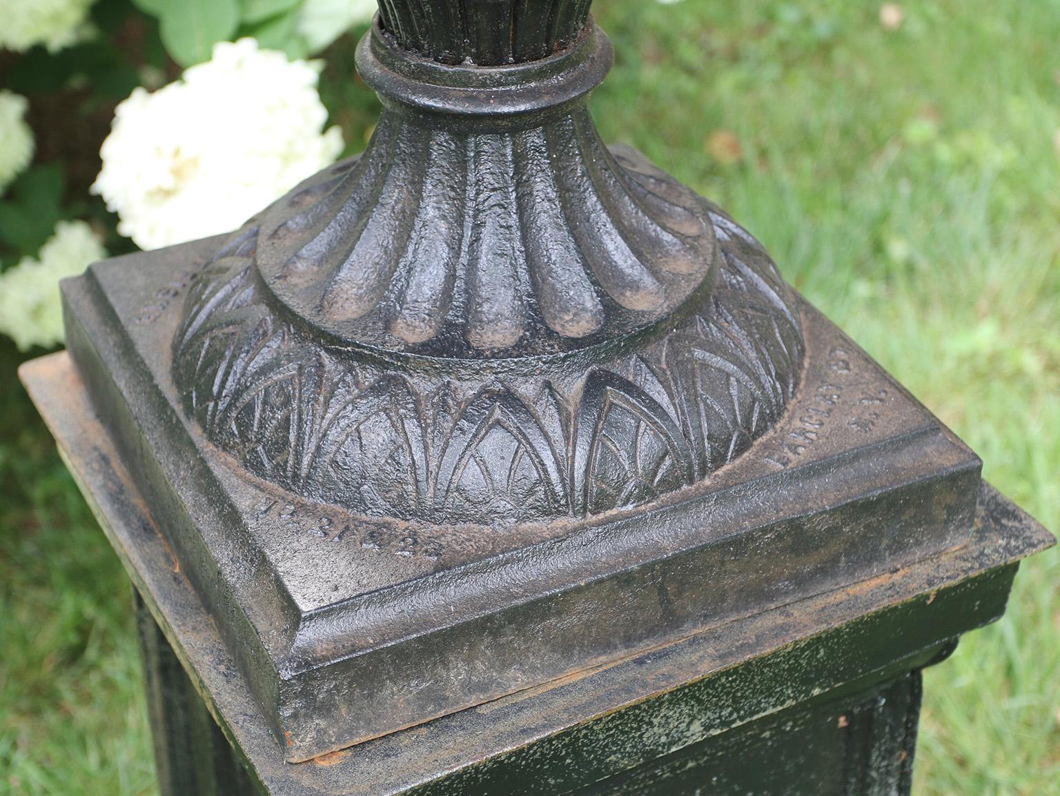 A Pair of Black Cast-Iron Urns by J.W. Fiske For Sale 5