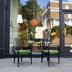 Coppia di poltrone in bengala laccato nero di J & J Kohn, circa 1910