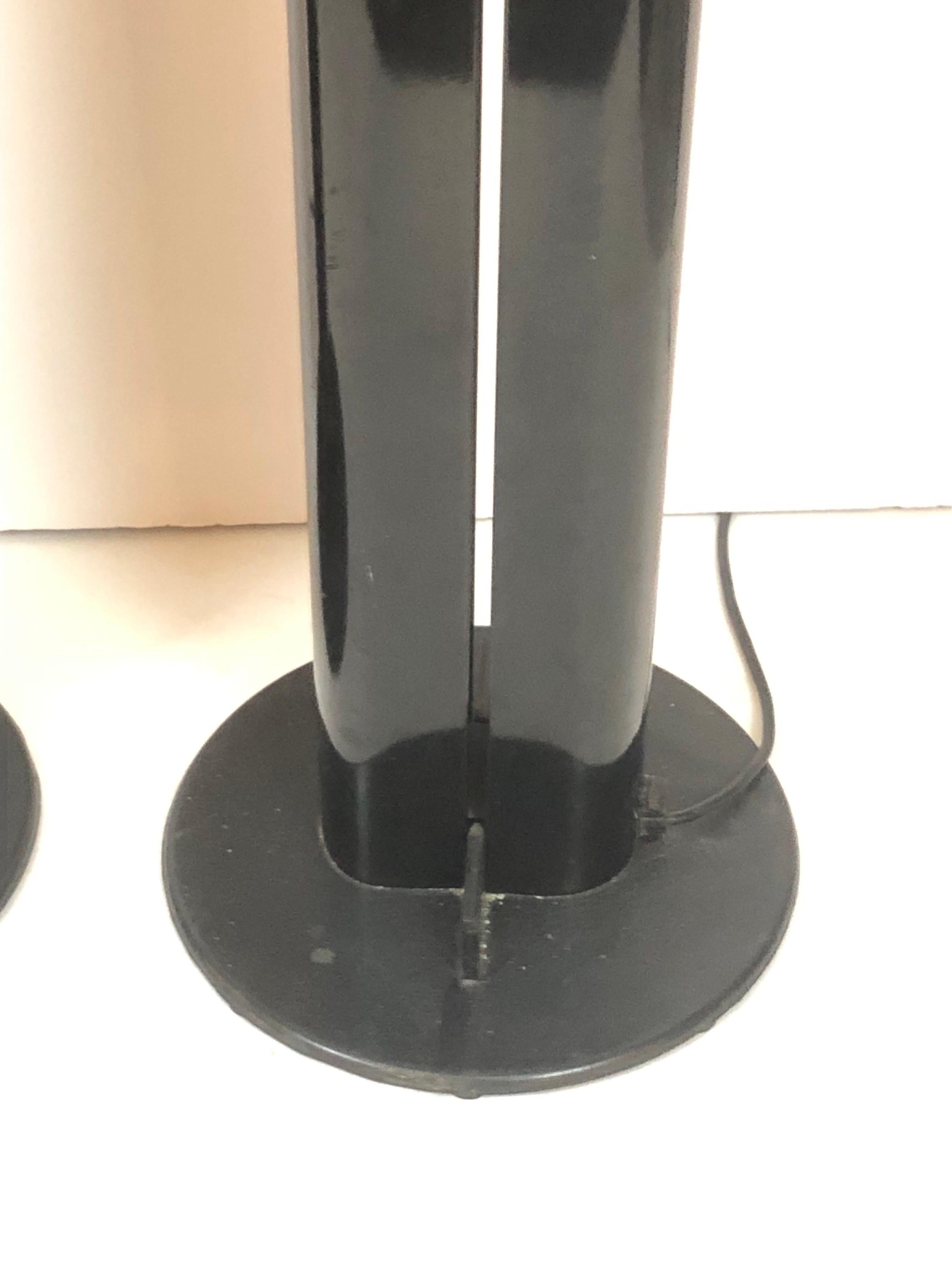 Pair of Black Megaron Lamps by Gianfranco Frattini for Artemide  For Sale 1