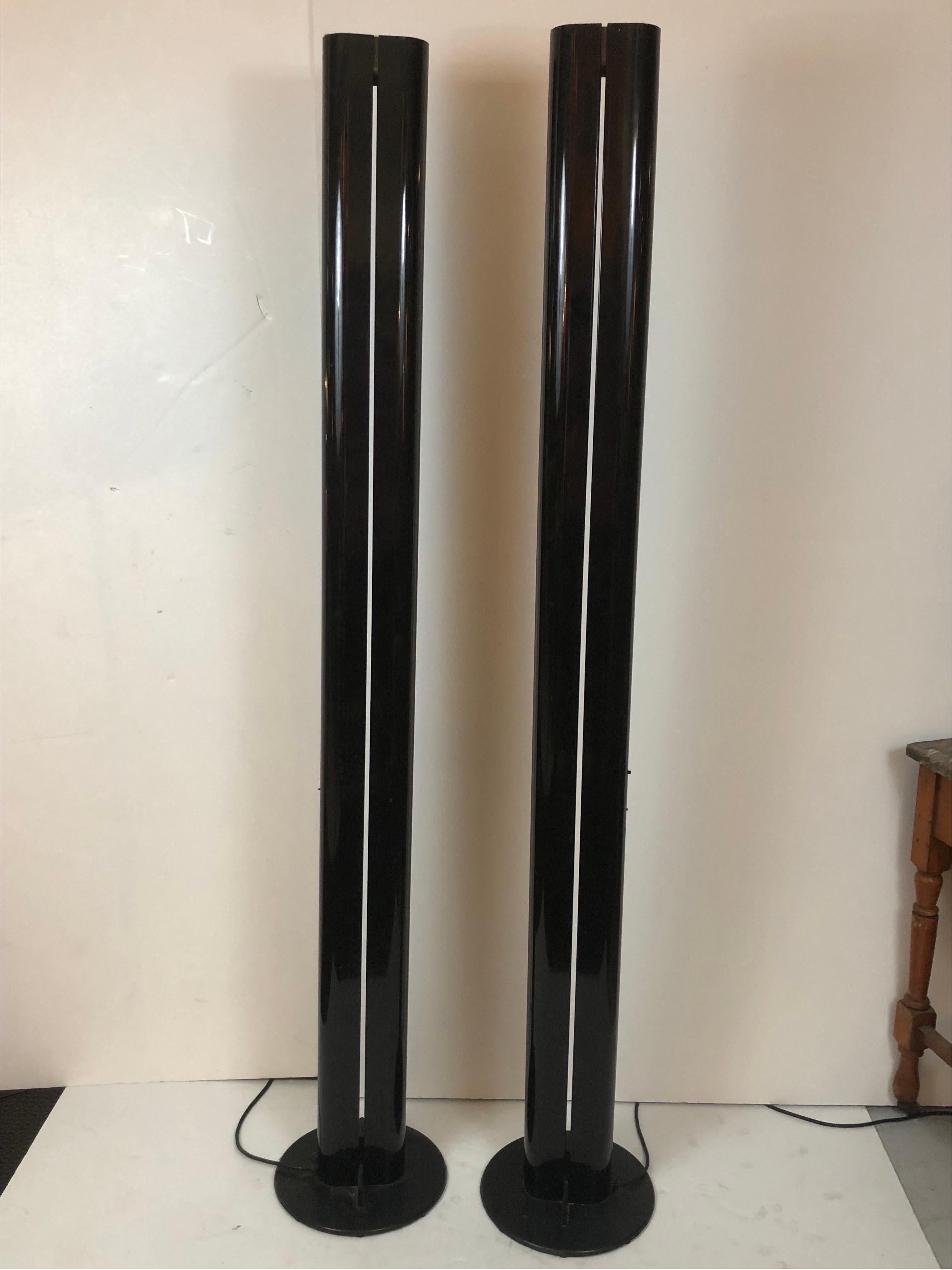 Pair of Black Megaron Lamps by Gianfranco Frattini for Artemide  For Sale
