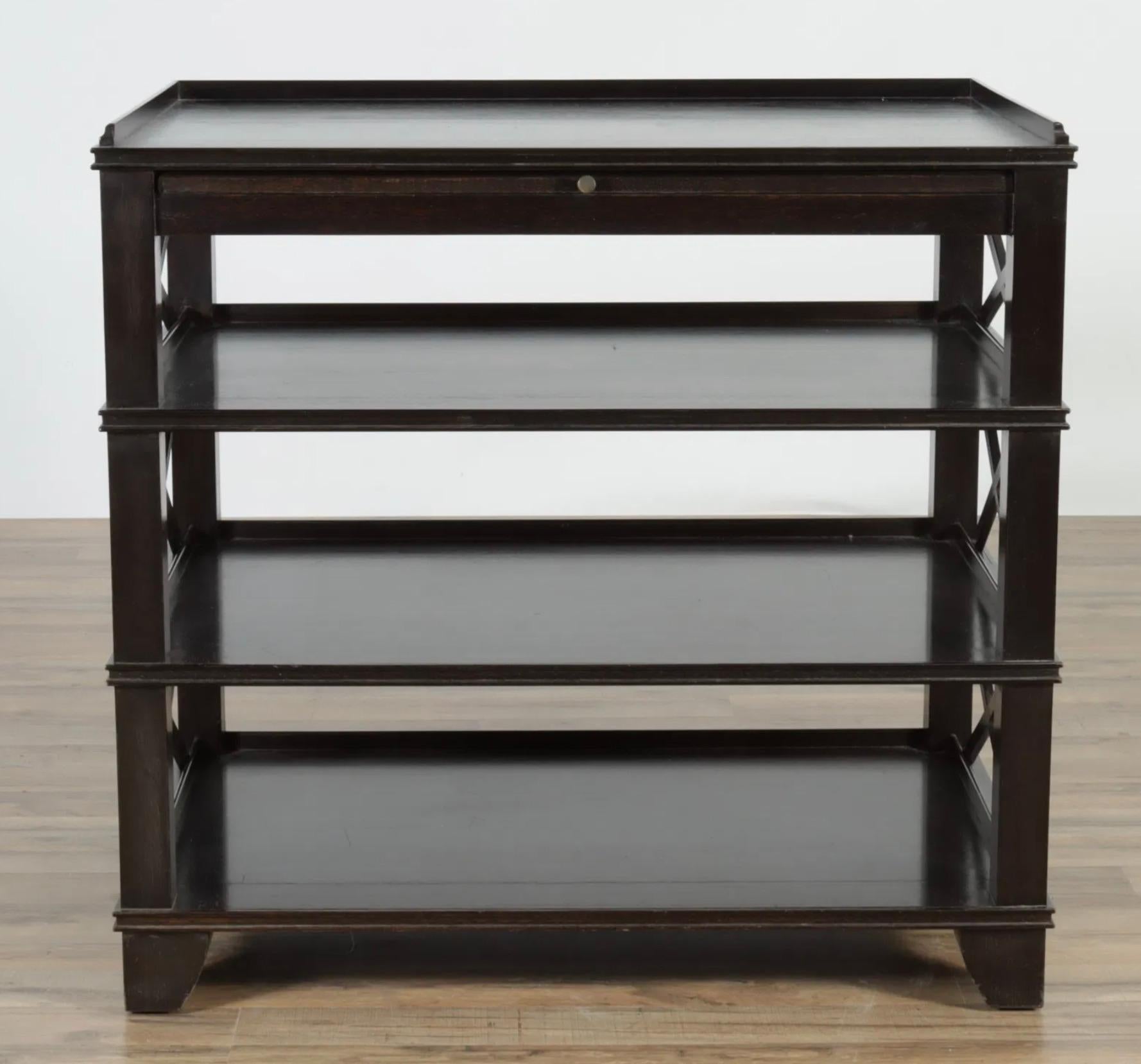 American A Pair of Black stained Rose Tarlow Pemberley Tables For Sale