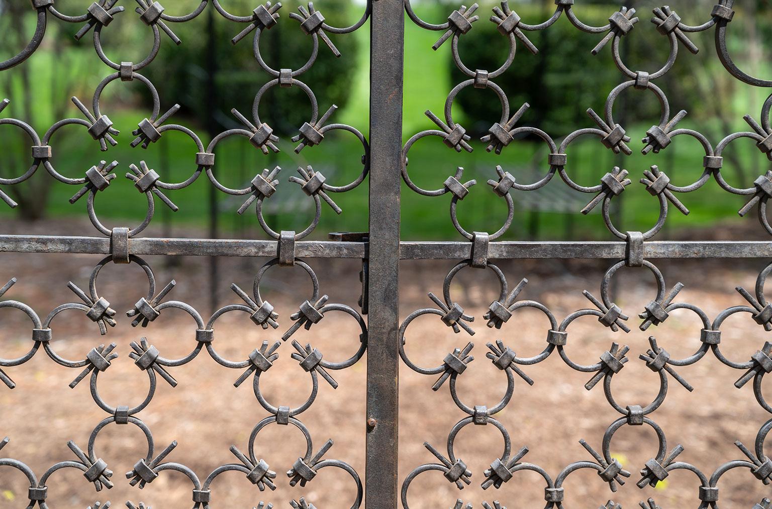 Early 20th Century Pair of Black Wrought-Iron Gates 