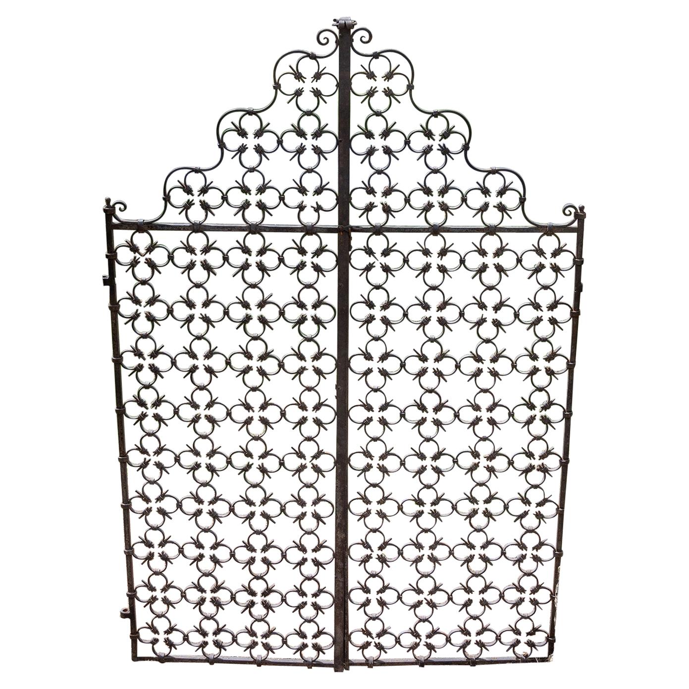 Pair of Black Wrought-Iron Gates 