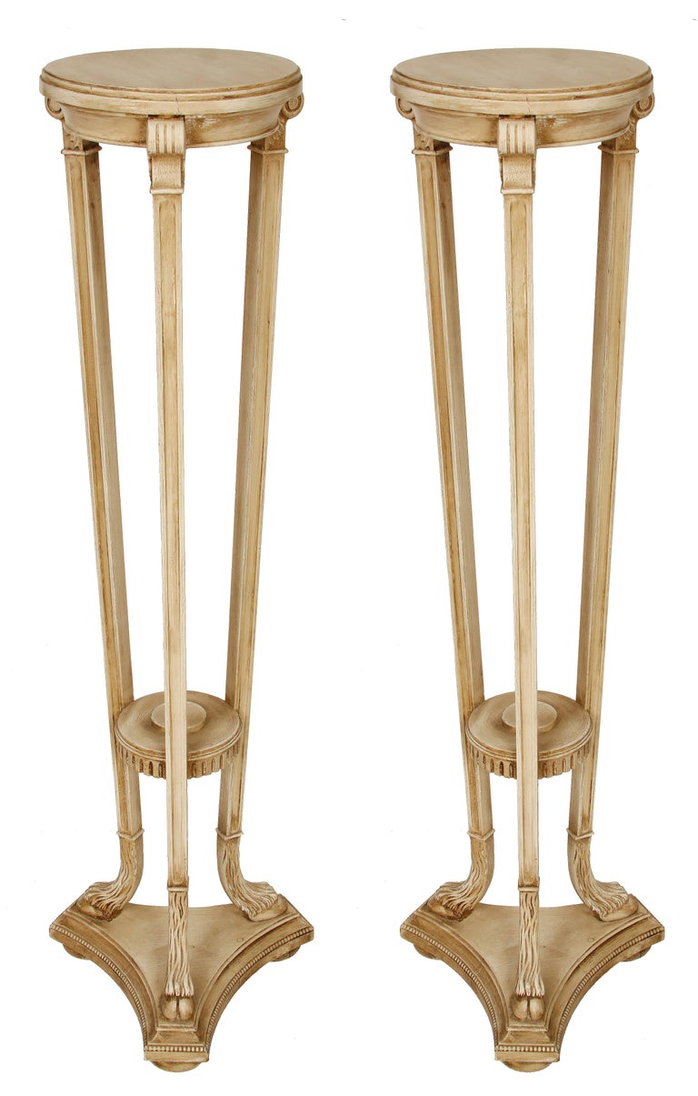 Pair of Bleached Wood French Pedestals at 1stDibs