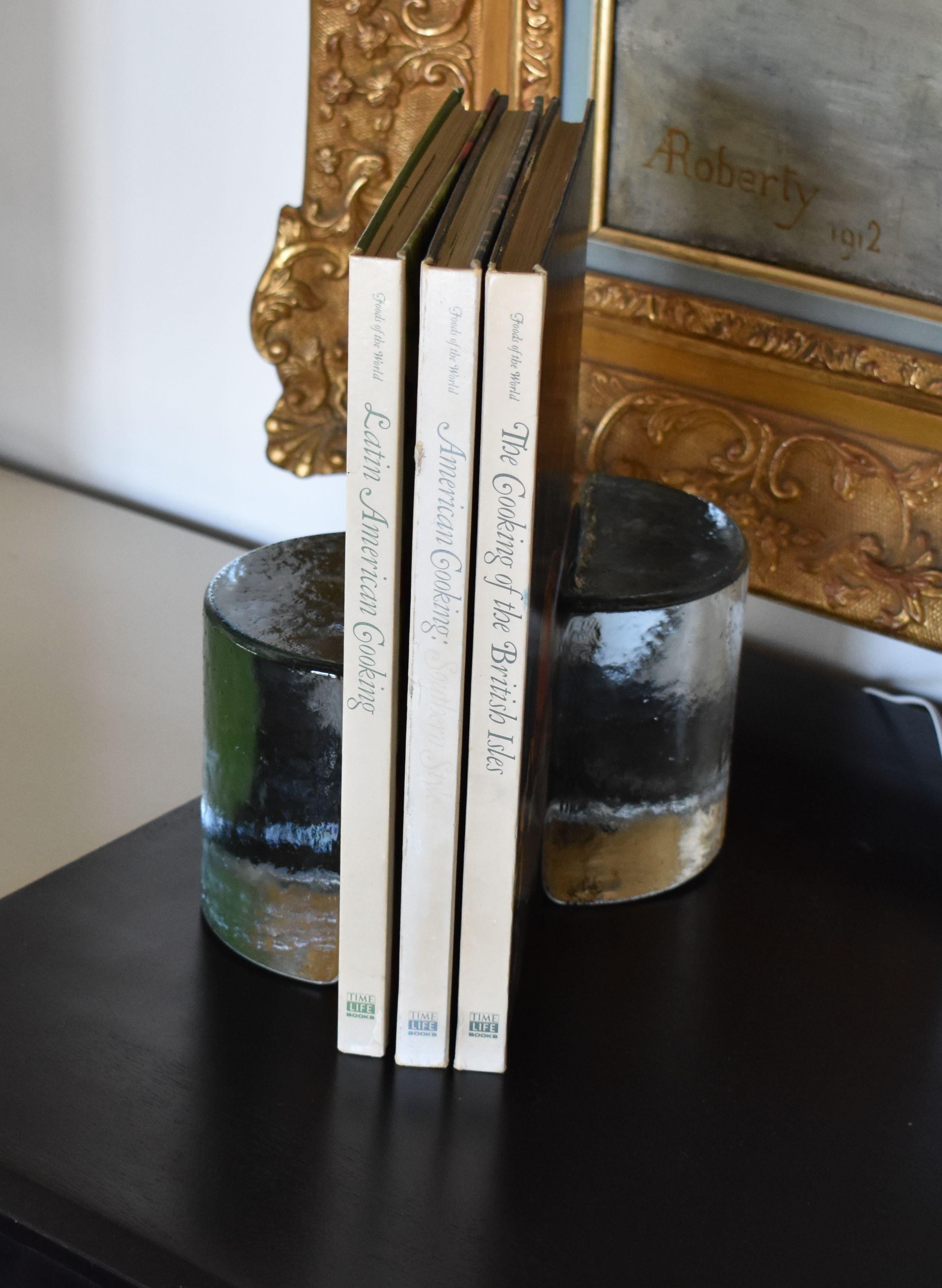 Pair of Blenko Glass Bookends In Good Condition In Cathedral City, CA