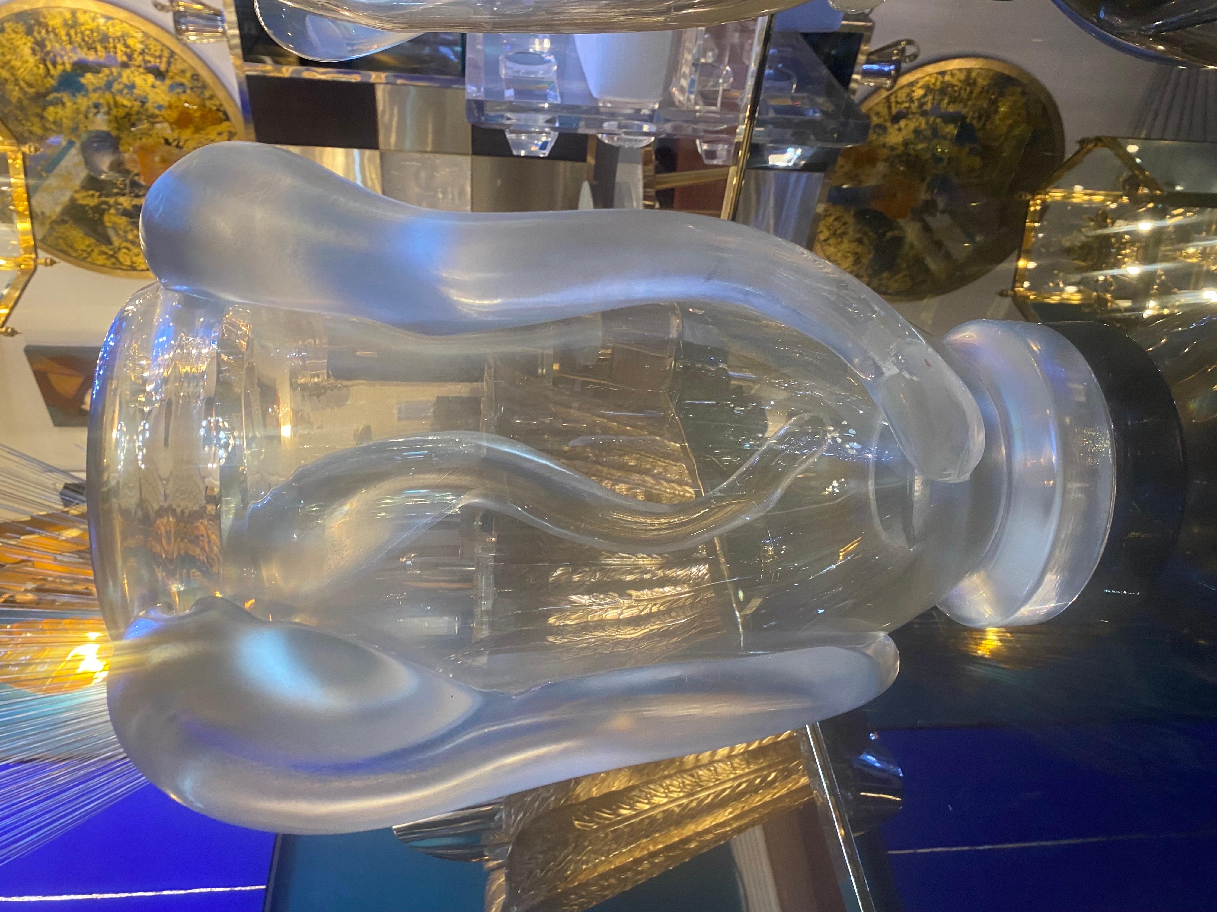 Coppia di vasi in vetro soffiato di Murano con inclusione d'oro in vendita 3