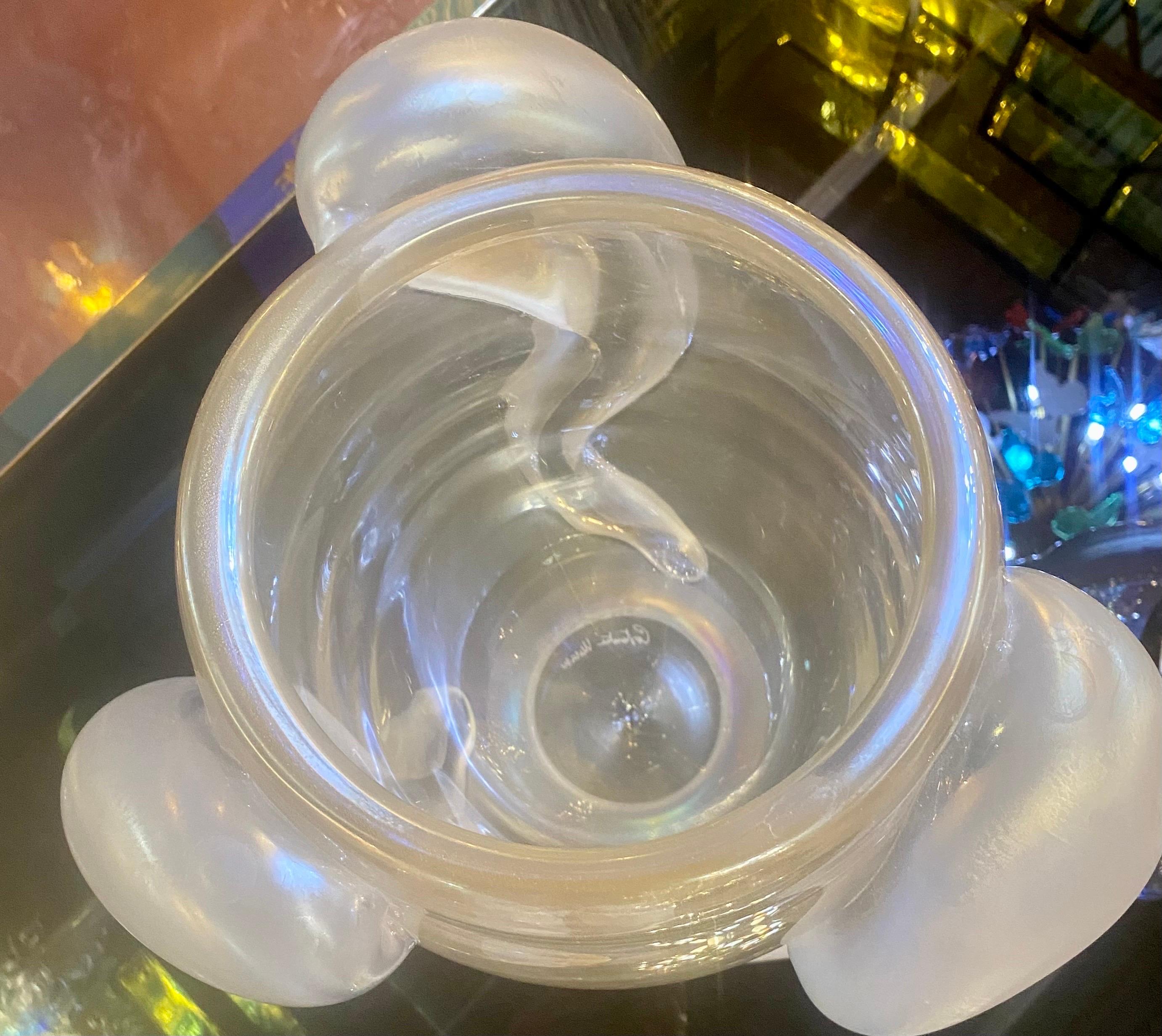 Coppia di vasi in vetro soffiato di Murano con inclusione d'oro in vendita 6