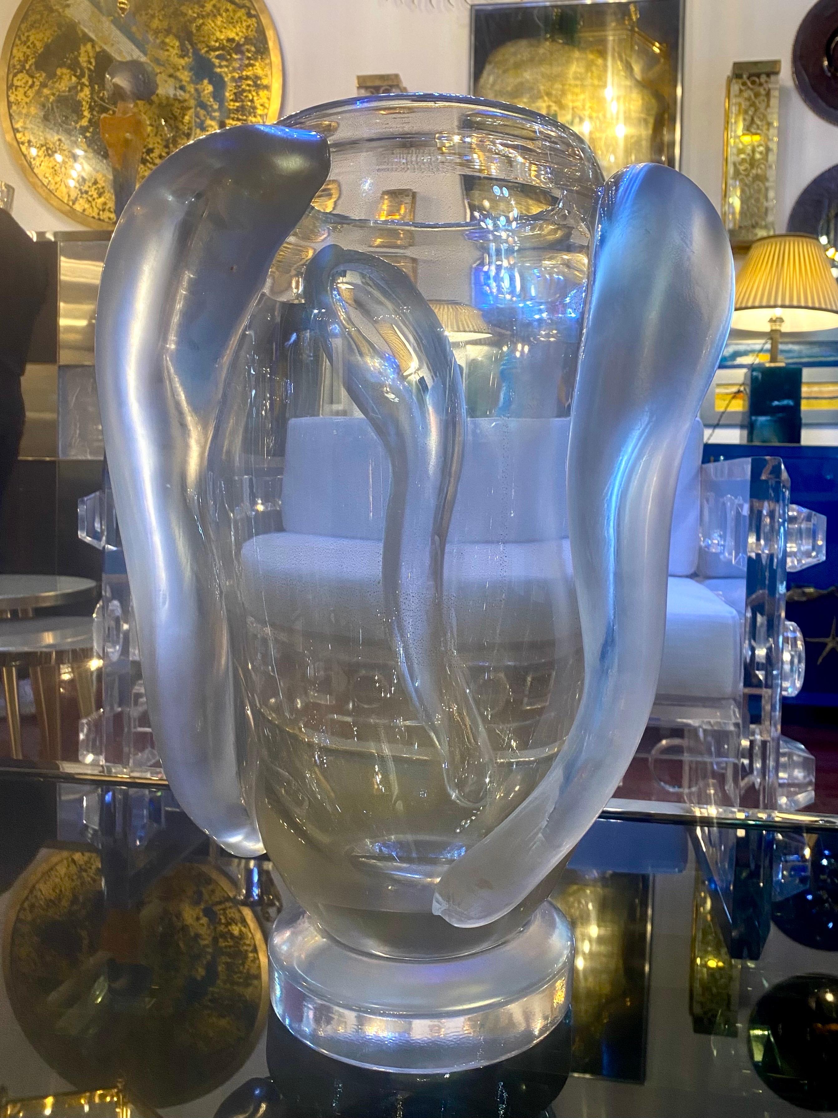 Coppia di vasi in vetro soffiato di Murano con inclusione d'oro In condizioni buone in vendita a Miami, FL