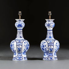 Pair of Blue and White Delft Table Lamps