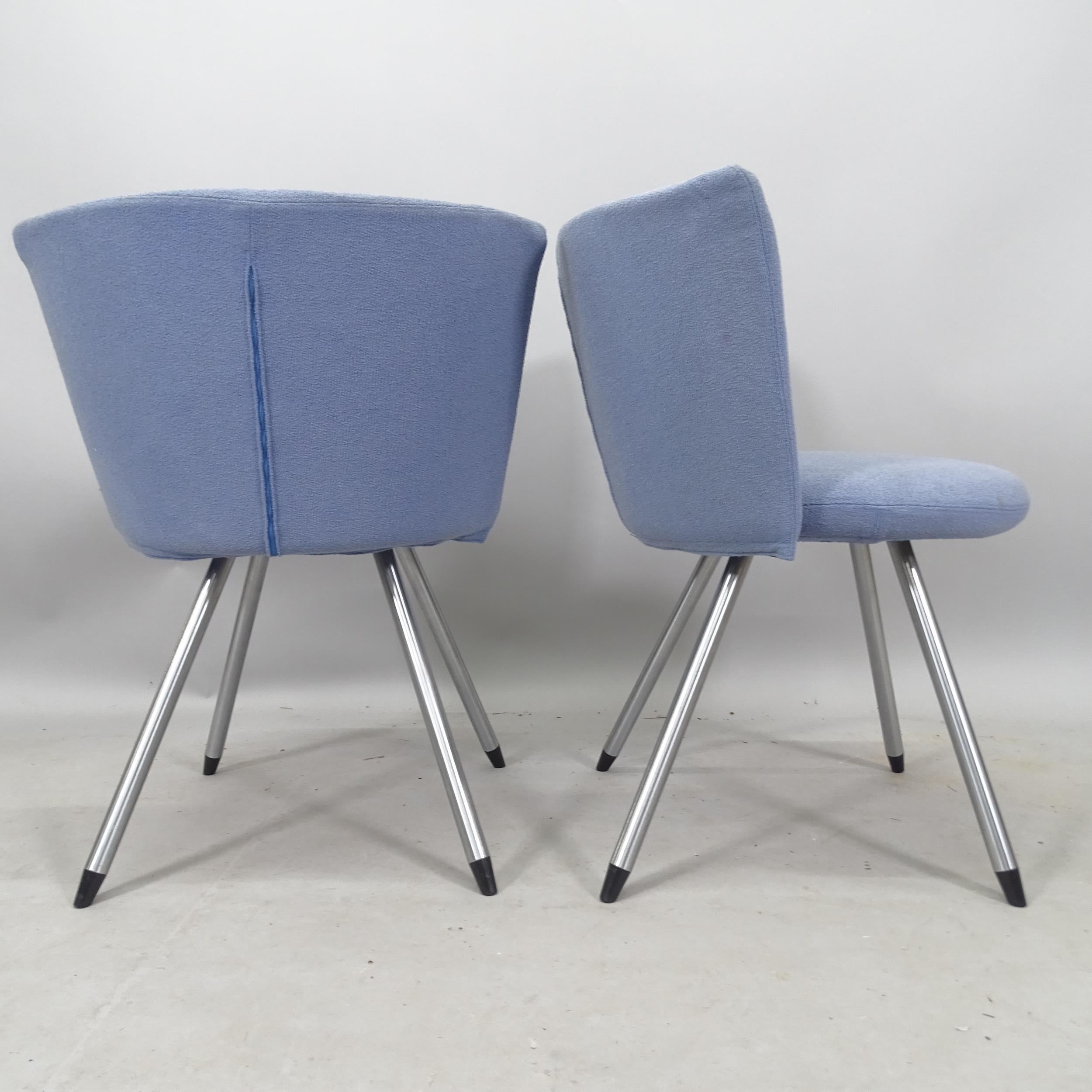 Velvet A Pair of Blue Cocktail Chairs Model Ej11 by Team Foersom & Hiort Lorenzen For Sale