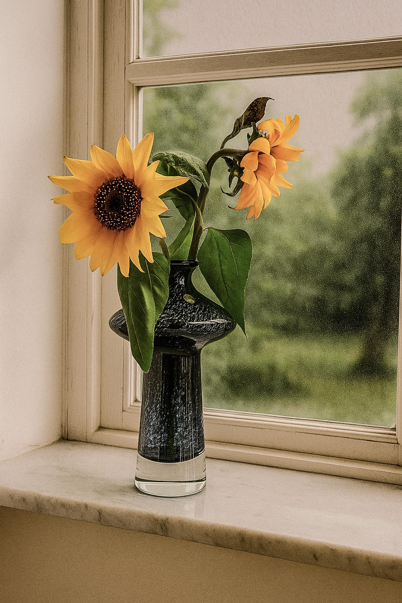 Une fantastique paire de vases en verre d'art vintage sommerso soufflé à la main, connus sous le nom de 