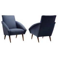 Pareja de sillones azules de mediados de siglo, Europa Años 50