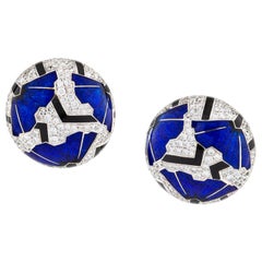 A Pair of Blue Poppies Art-Deco Earrings by Ilgiz F