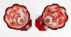 Pair of Bohemian Flute-Shaped Vases