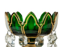 Coppia di lustri in vetro di Boemia