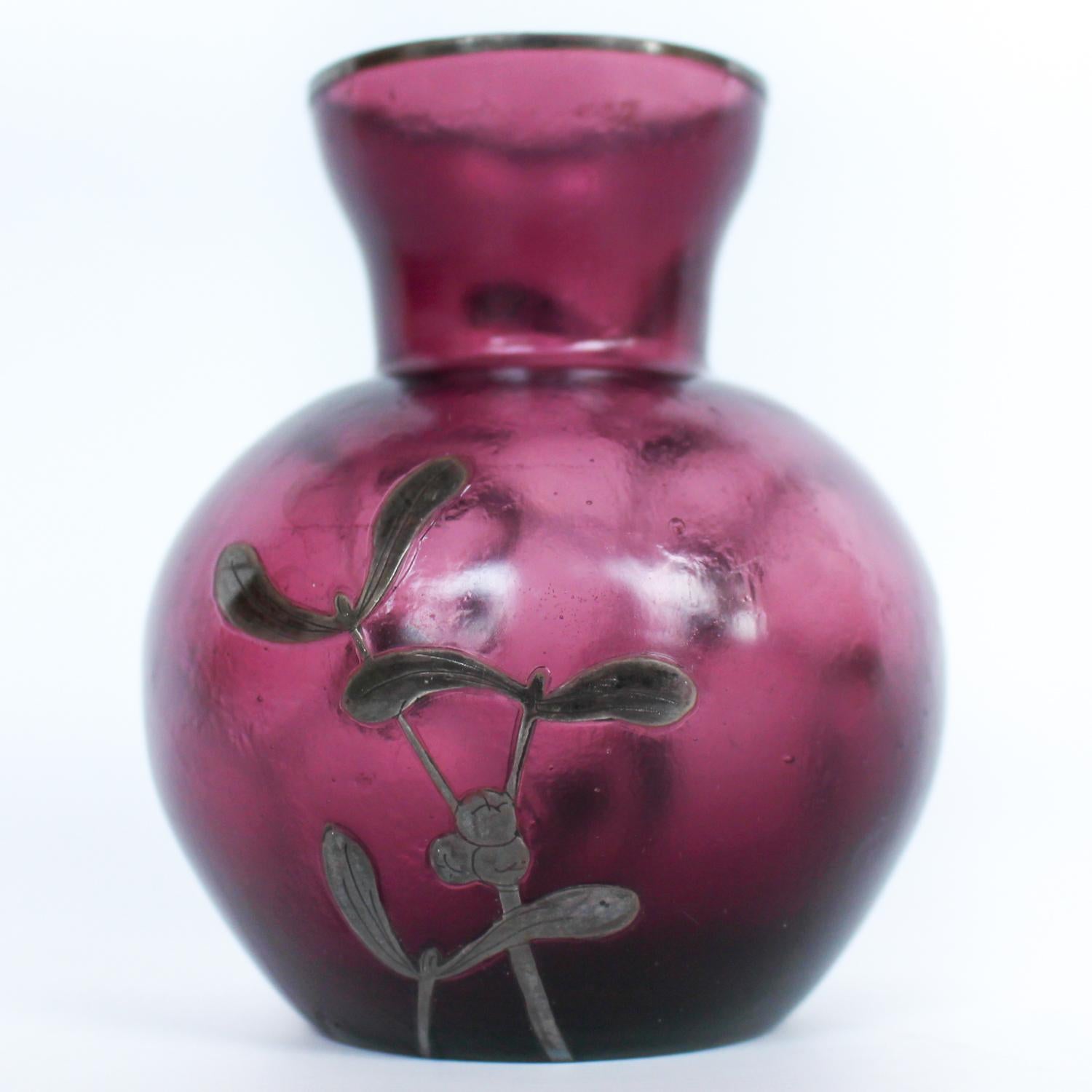 Czech Pair of Bohemian Glass Vases