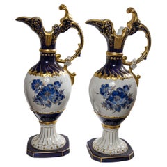 Pair of Bohemian Royal Dux Ewers