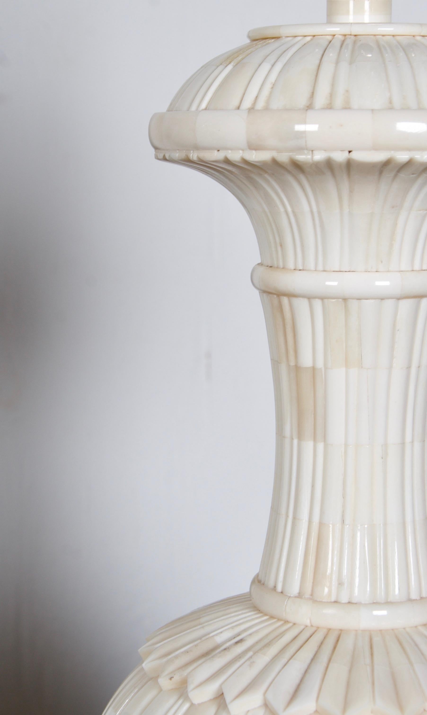 Anglo-Indian A pair of Bone Inlay Table Lamps