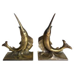 A pair of bookends in the shape of a Swordfish from the 1940s
