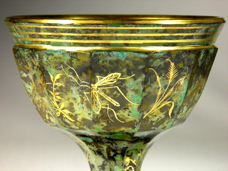 Czech Pair of Bowls with Imitation Semi-Precious Stone Bohemian Glass, 20th Century For Sale