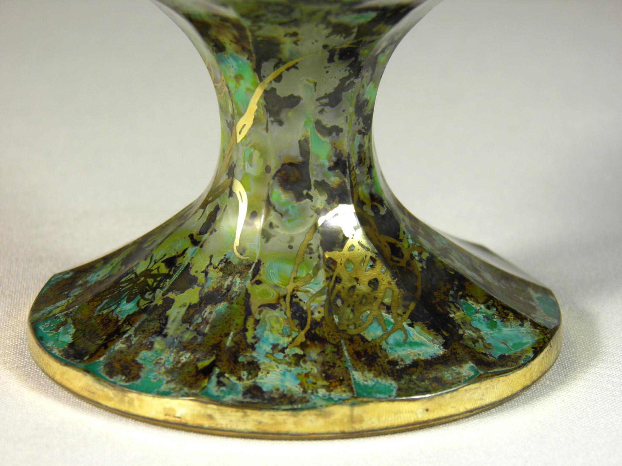 Czech Pair of Bowls with Imitation Semi-Precious Stone Bohemian Glass, 20th Century
