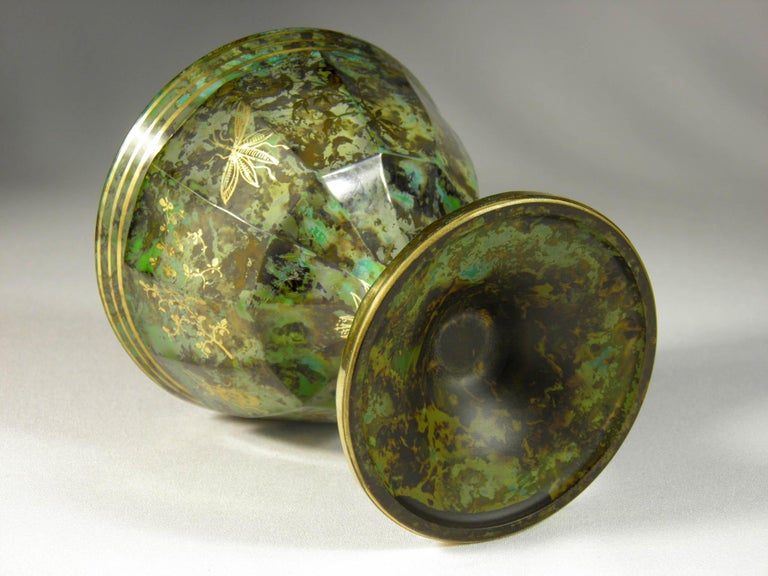 Pair of Bowls with Imitation Semi-Precious Stone Bohemian Glass, 20th Century For Sale 1